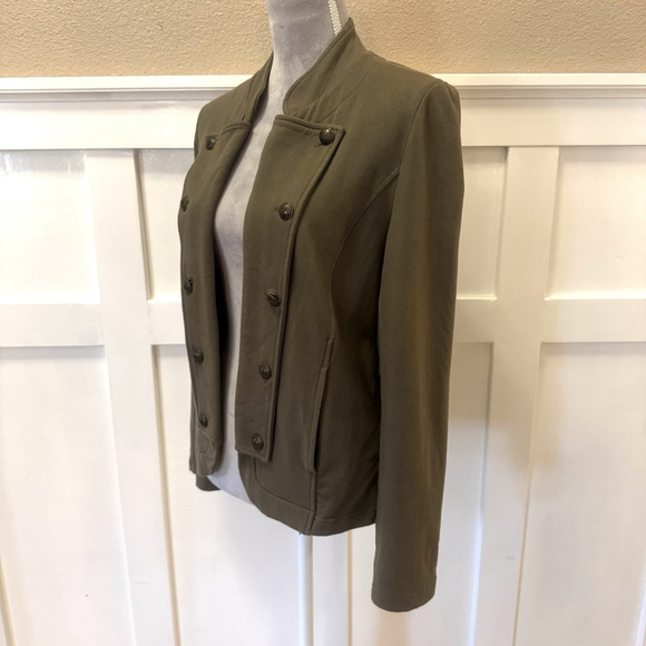 Tommy Hilfiger Classic Open-Front Military Band Jacket Size:M Green Buttons - Picture 3 of 11